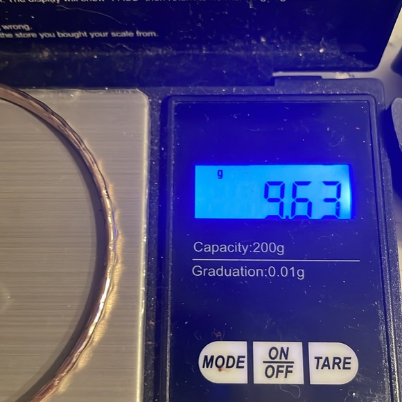 8” mixed metal hammered gold tone stackable bangle bracelet - Picture 10 of 10